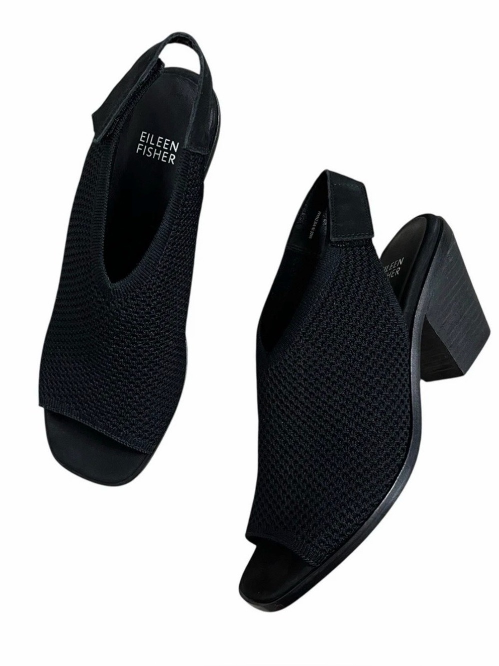Eileen Fisher black Avil heeled sandals
